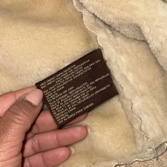 Big Chill Women’s Jacket 1X Tan Faux Fur Hooded Full Zip Fur Lined Plus Size - Picture 7 of 8